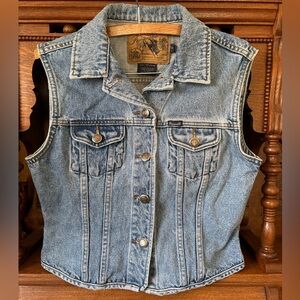 Faconnable Vintage Blue Denim Vest Size Medium